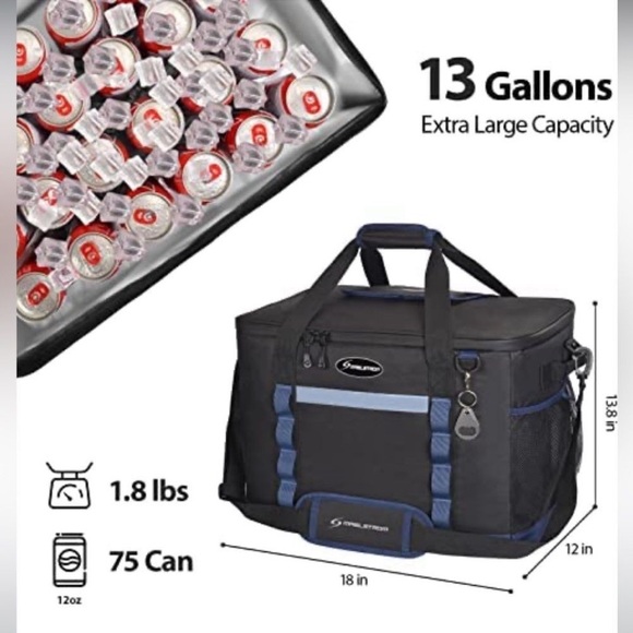 Maelstrom Black Blue Insulated Duffel Cooler Bag - Picture 5 of 16